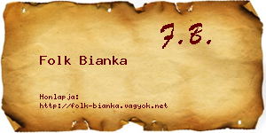 Folk Bianka névjegykártya
